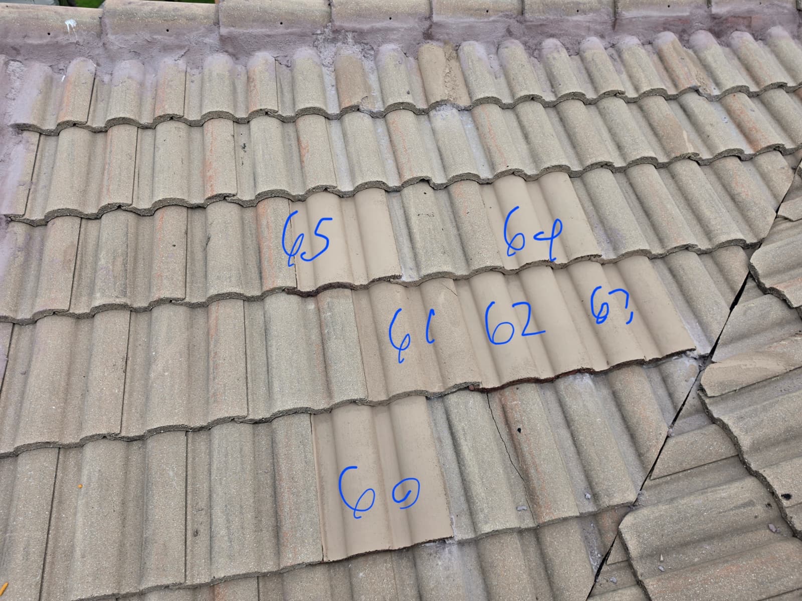 Localized tile repair locations